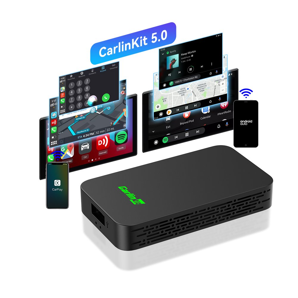 Carlinkit 5.0 Portable Ai Carplay Auto Android Media Box Multimedia Dongle Wireless Car Android Carplay Portatil